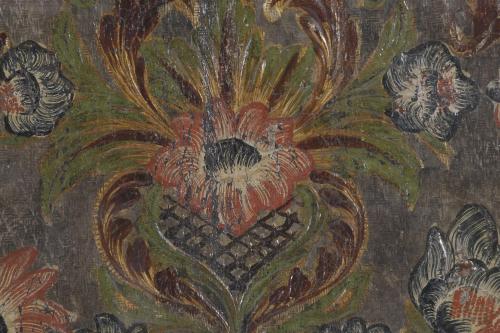 FRAGMENT OF PHILIP V LEATHER WALLPAPER, EARLY 18TH CENTURY,