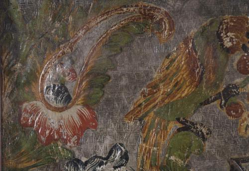 FRAGMENT OF PHILIP V LEATHER WALLPAPER, EARLY 18TH CENTURY,
