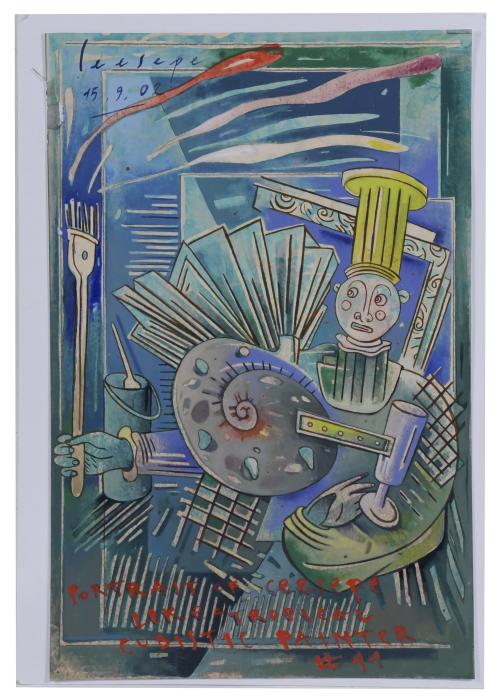 CARLOS SÁNCHEZ PÉREZ "CEESEPE" (1958-2018).  "PORTRAIT OF CEESEPE LIKE A TROPICAL CUBISTIC PAINTER #11", 2002.