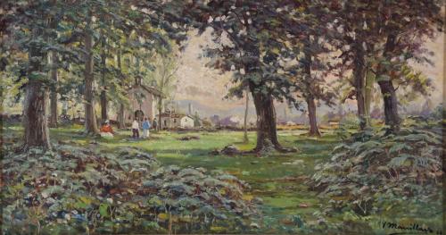 JOAQUIM MARSILLACH CODONY (1905-1986). "LANDSCAPE WITH A CHURCH", 1964.