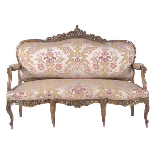 PORTUGUESE SETTEE. JOAO IV STYLE, 19TH CENTURY.