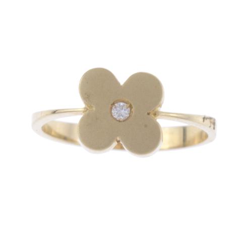 FLORAL RING WITH DIAMOND.