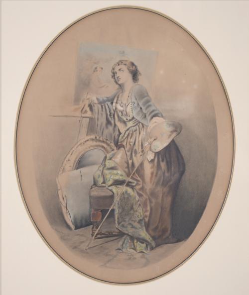 ESCUELA FRANCESA, SIGLO XIX. "LA PINTORA".