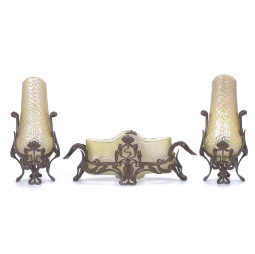 CONJUNTO ART NOUVEAU EN CRISTAL DE BOHEMIA, CIRCA 1915.