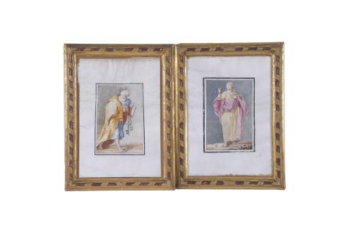 Set of 8 illuminated prints depicting apostles. Early 20th 
