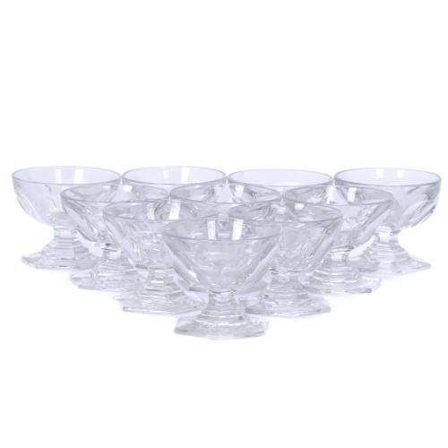 BACCARAT. MODELO HARCOURT, DIEZ COPAS DE CHAMPAGNE.