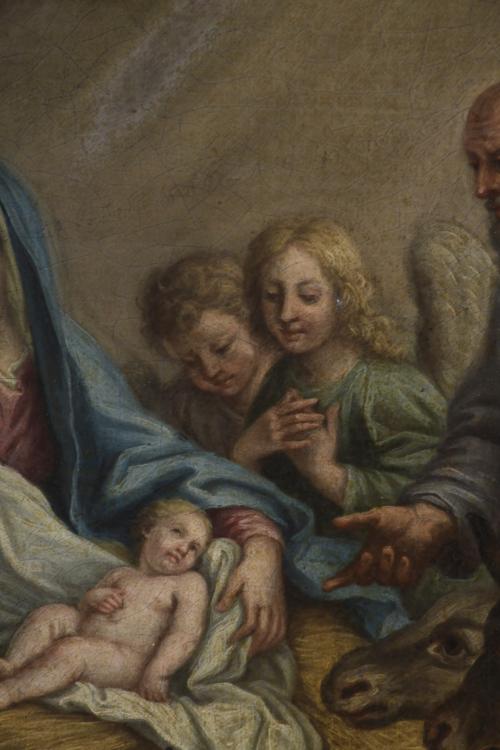 18TH CENTURY, SPANISH SCHOOL. "THE ADORATION OF THE SHEPHER