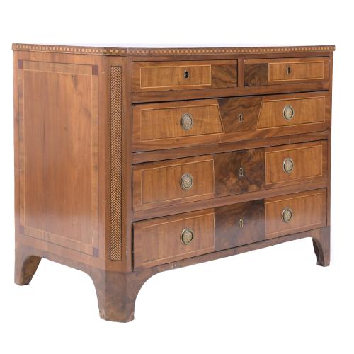 MALLORCAN CHARLES IV CHEST OF DRAWERS WITH MARQUETRY, CIRCA