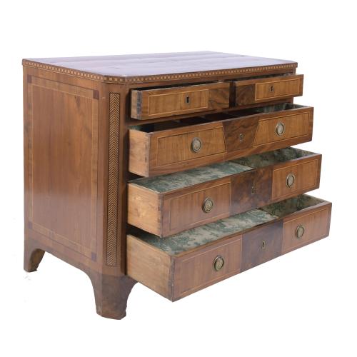 MALLORCAN CHARLES IV CHEST OF DRAWERS WITH MARQUETRY, CIRCA
