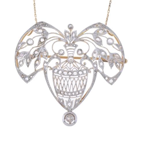 BELLE ÉPOQUE BROOCH WITH DIAMONDS.