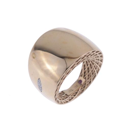 WIDE RING WITH DIAMONDS.