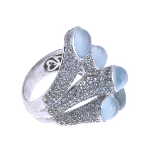 RING WITH AQUAMARINE.