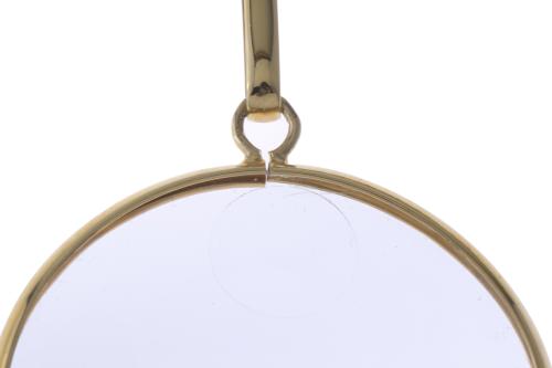 MAGNIFYING GLASS PENDANT IN GILDED METAL AND CHAIN IN GILDE