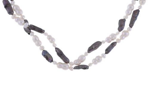 TWO BAROQUE PEARL NECKLACES.