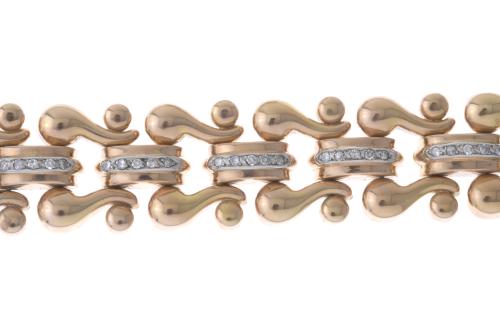 PULSERA MODERNISTA CON DIAMANTES.