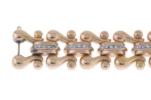 PULSERA MODERNISTA CON DIAMANTES.