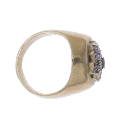 RING WITH FCB EMBLEM IN GEMSTONES.