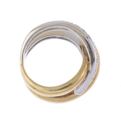 BICOLOUR RING WITH DIAMONDS