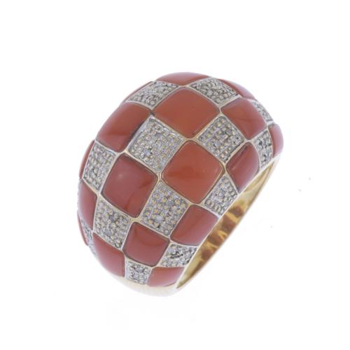 BULGARI-LIKE BOBMÉ RING WITH CORAL.