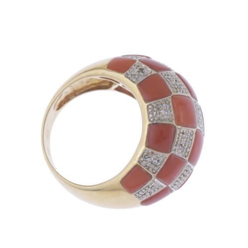 BULGARI-LIKE BOBMÉ RING WITH CORAL.