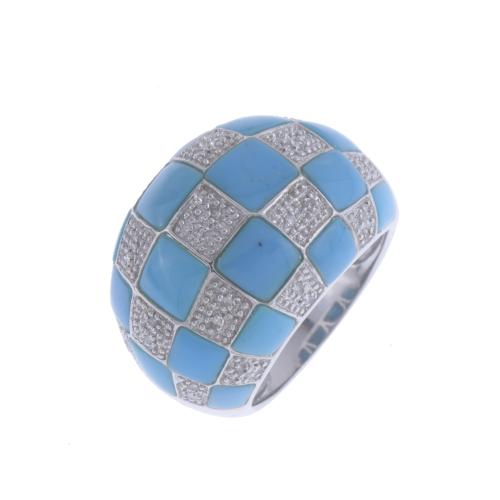 BULGARI-LIKE RING WITH TURQUOISES.