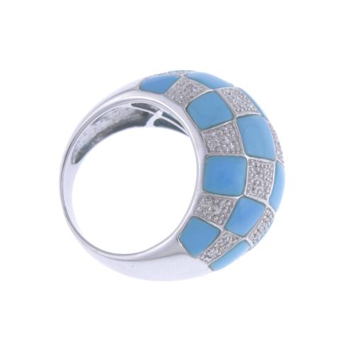 BULGARI-LIKE RING WITH TURQUOISES.
