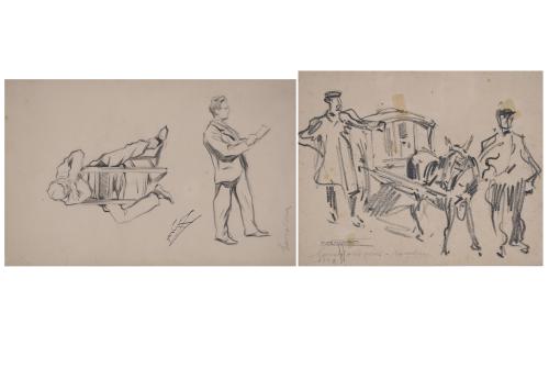 NICANOR VAZQUEZ UBACH (1870-1930).  "FIGURAS Y CARRETA" y "PERSONAJES".