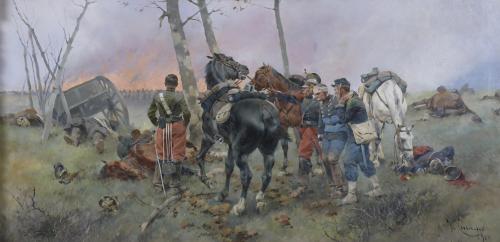 JOSEP CUSACHS I CUSACHS (1851-1908). "WOUNDED IN ACTION", 1900.