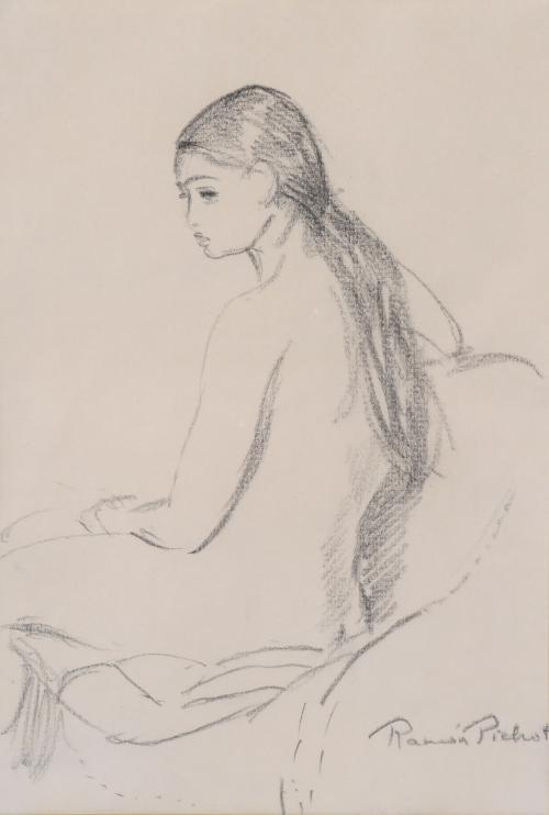 RAMÓN PICHOT SOLER (1924-1996). "DESNUDO FEMENINO DE ESPALDAS"