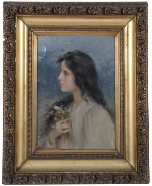 JOAN BRULL VINYOLES (1863-1912) "RETRATO NOCTURNO JOVEN CON