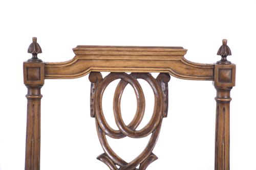 SET OF SIX LOUIS XVI CHAIRS WITH ARMRESTS.