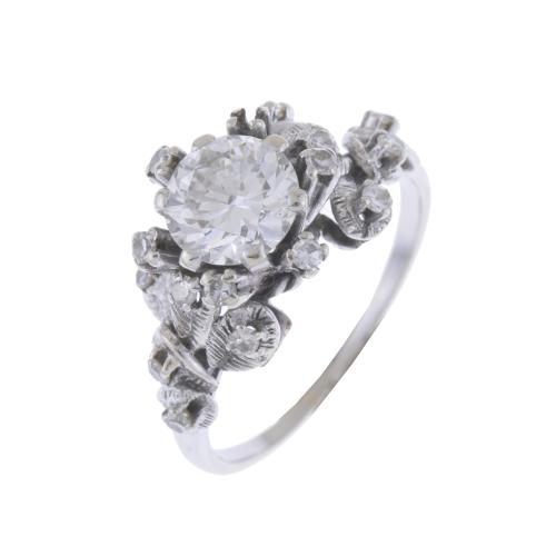 SOLITAIRE RING, 1960'S.