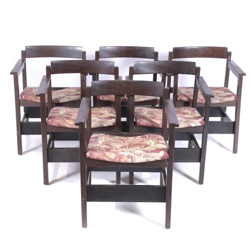 AG BARCELONA. SET OF SIX CHAIRS, CIRCA 1970.
