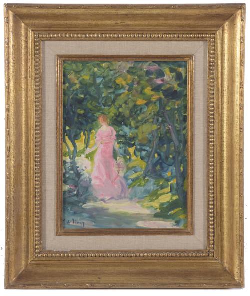 SEGISMUNDO DE NAGY (1872-1932).  "DAMA DE ROSA".