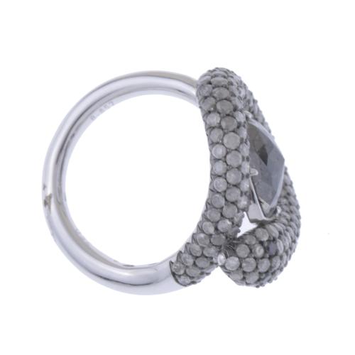 SNAKE RING WITH BLACK DIAMOND.