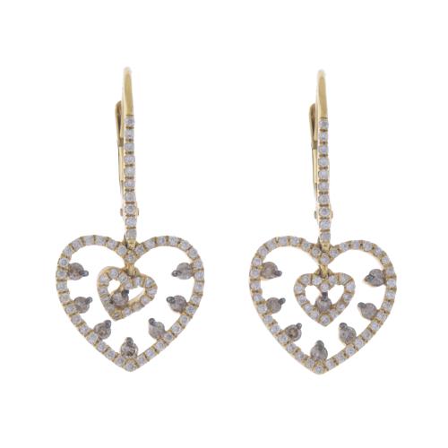 DIAMONDS HEART EARRINGS.