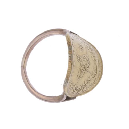 TURKISH COIN OF 1909 TRANSFORMED INTO A RING.