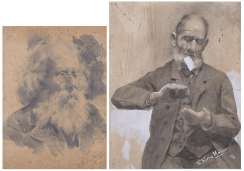 RAMÓN RIERA MOLINER (1875-1937). Pair of "MAN'S PORTRAITS".