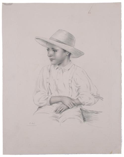 CARMEN OSÉS (1898-1961). "BOY WITH A HAT".