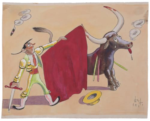 ANTONI ROCA MARISTANY (1895-1977).  “TORO Y TORERO”, 1931.