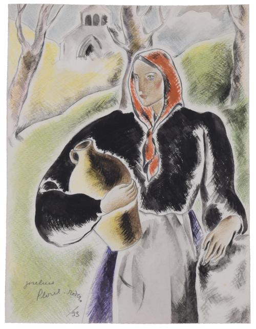 JOSÉ LUIS FLORIT RODERO (1909-2001). "GIRL WITH A PITCHER", 1933.