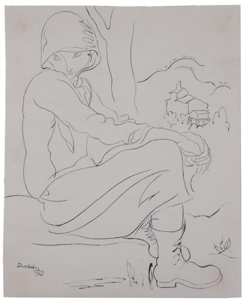 RAMÓN MARTÍN DURBÁN (1904-1968). "FEMALE FIGURE SEATED", 1930.