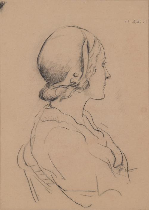 ANTONI VILA ARRUFAT (1896-1989). "FEMALE PORTRAIT IN PROFILE, 1932.