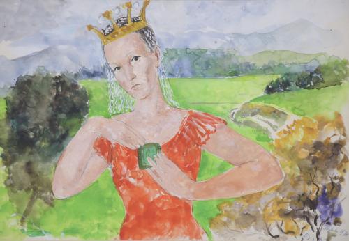 PERE PRUNA OCERANS (1904-1977). "GIRL WITH CROWN AND EMERALD", 1973.