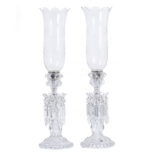 BACCARAT. PAREJA DE CALDELEROS MODELO "MEDAILLON", CIRCA 1900. 