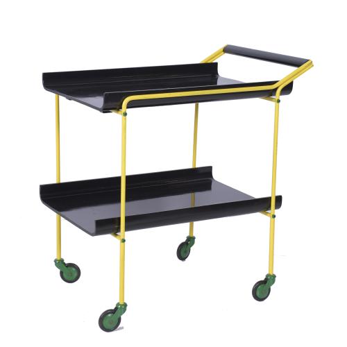 MEMPHIS STYLE DRINKS TROLLEY, 20TH CENTURY.