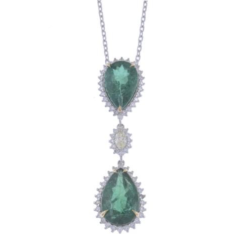 COLGANTE DE ESMERALDAS Y DIAMANTES