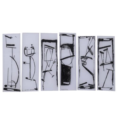 JAUME PLENSA (1955). Work consisting of 6 methacrylate plaques painted with black ink.