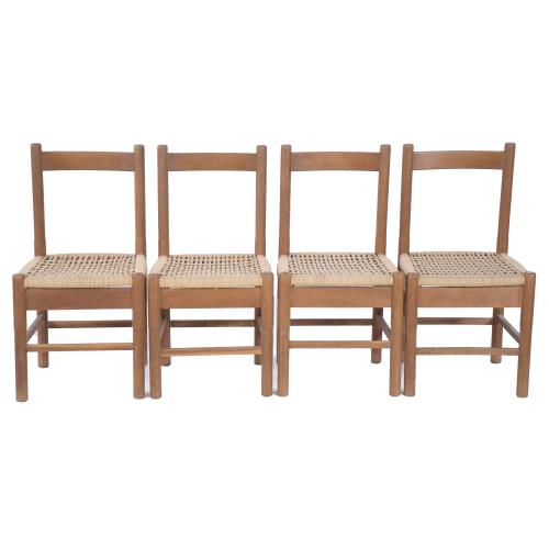 CONJUNTO DE CUATRO SILLAS SIGUIENDO MODELOS DE VICO MAGISTRETTI, CIRCA 1960.