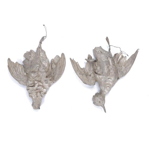 PAIR OF ART DECO WALL NICHES WITH PHEASANTS, CIRCA 1930.